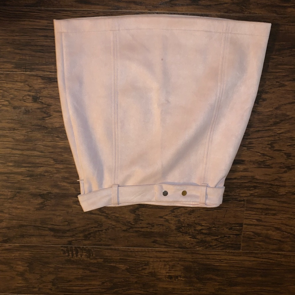 Pink suede skirt